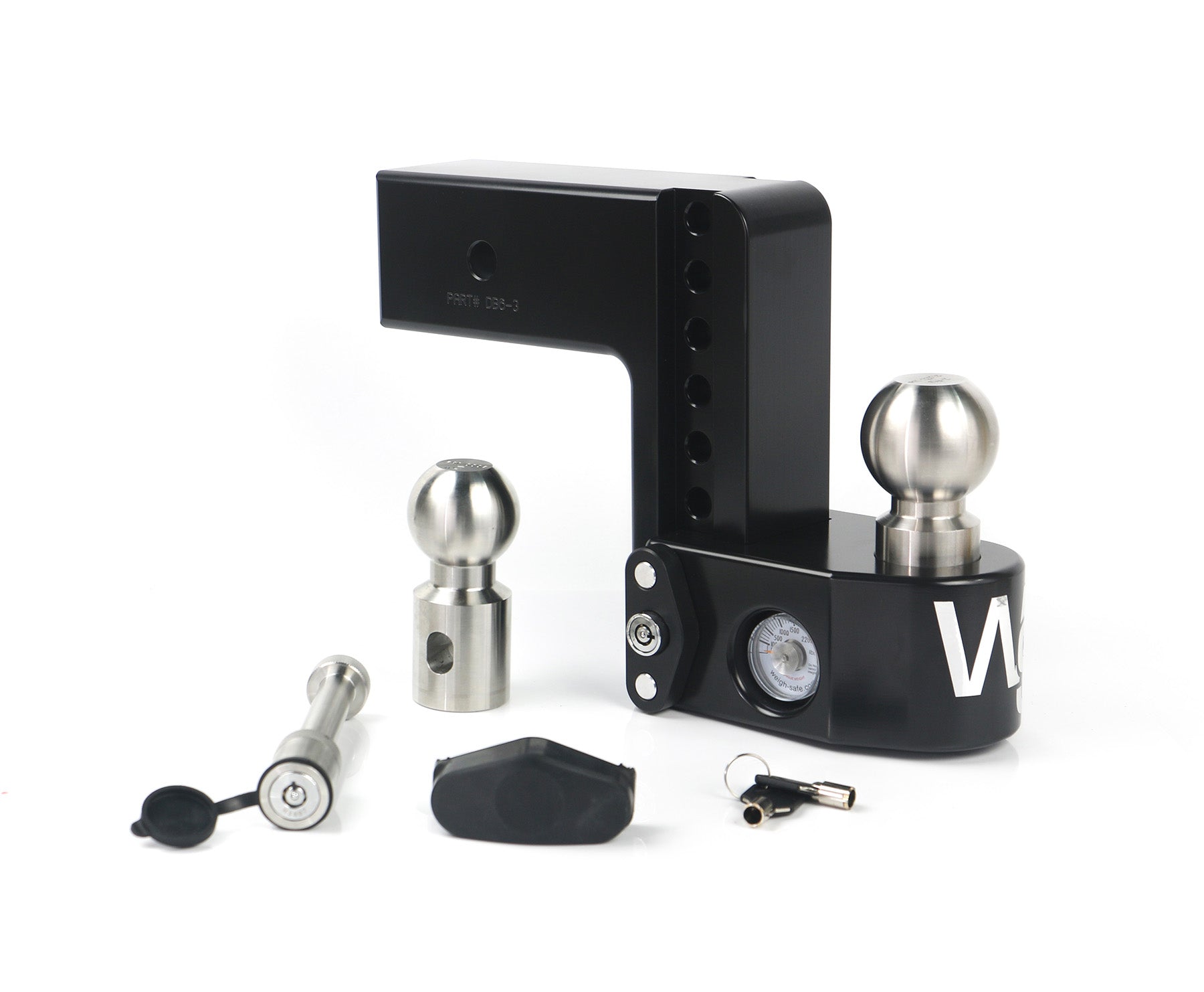 Weigh Safe WS6-3-KA-CER-BLA Black Drop Hitch - 6" Drop for 3" Shank withHitch Pin Lock