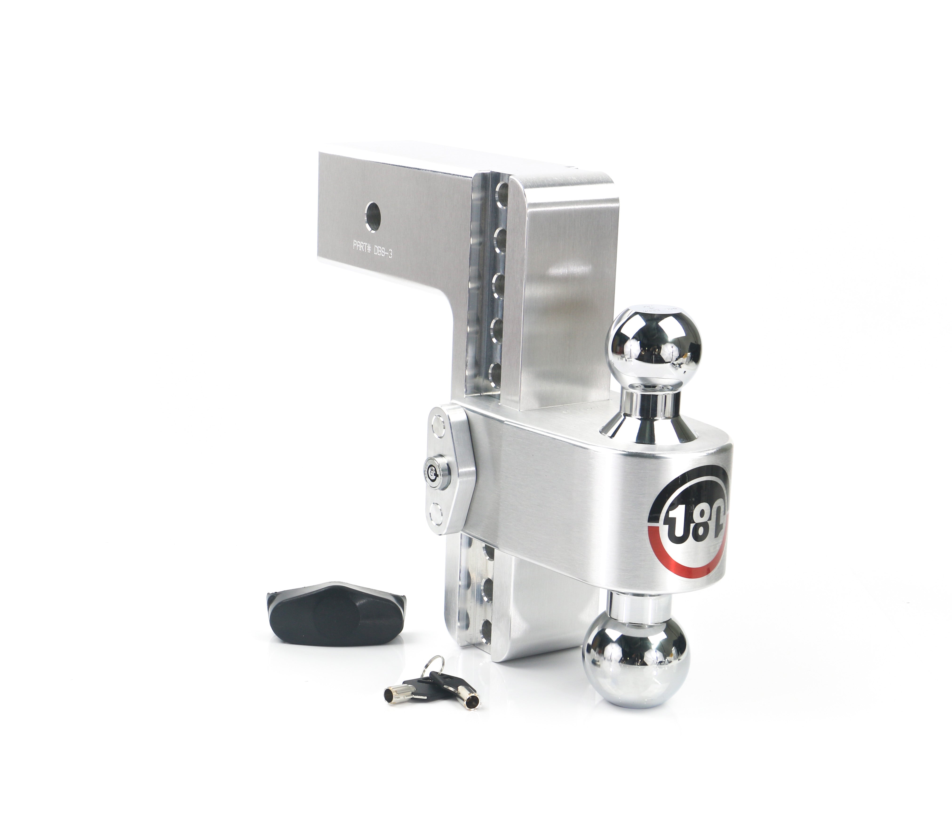 Weigh Safe CTB8-3 180 Hitch - Drop Hitch withChrome Combo Ball - 8" Drop for 3" Shank