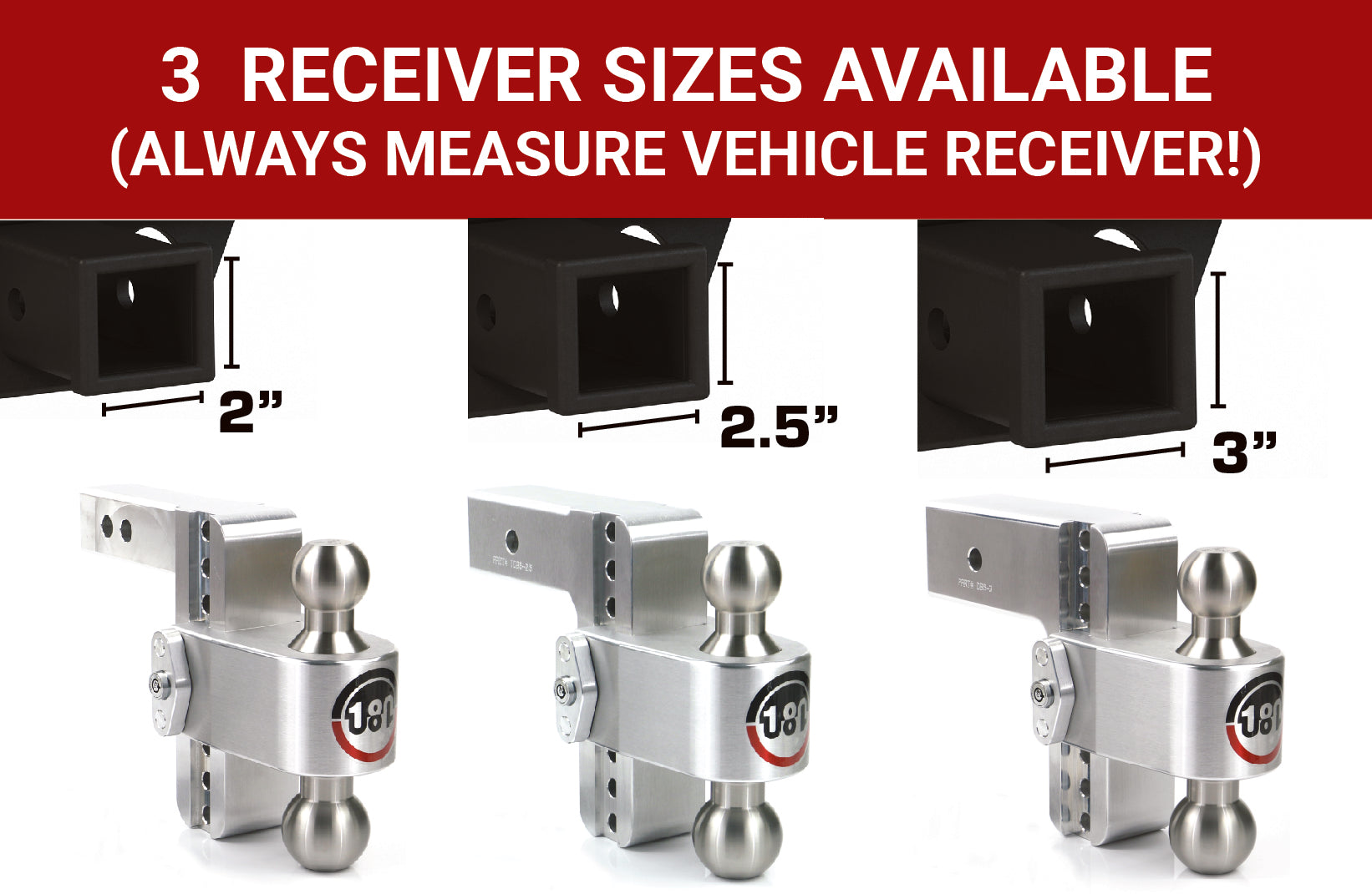 Weigh Safe LTB10-25 180 Hitch - Drop Hitch withSS Combo Ball - 10" Drop for 2.5" Shank
